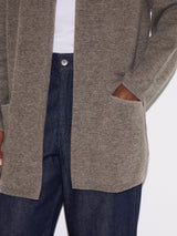 Wool Blend Relaxed Cardigan | Taupe