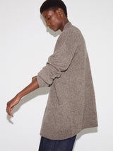 Wool Blend Relaxed Cardigan | Taupe