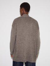 Wool Blend Relaxed Cardigan | Taupe
