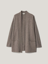 Wool Blend Relaxed Cardigan | Taupe