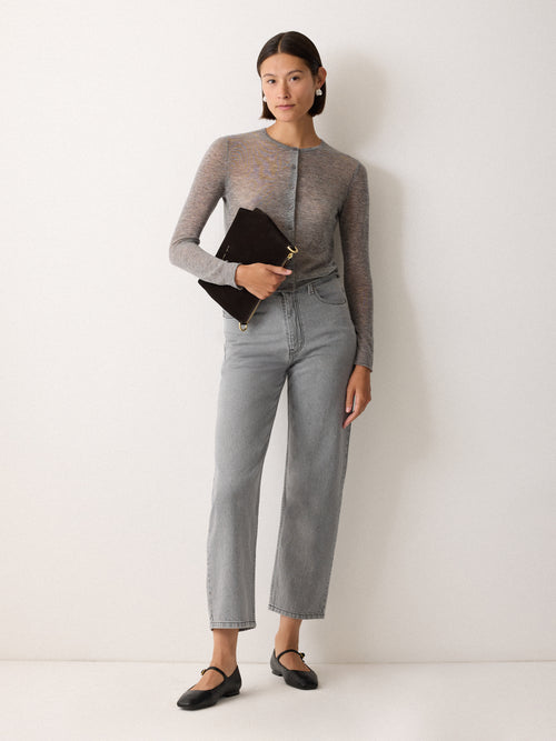 Tissue Wool Cardigan | Grey