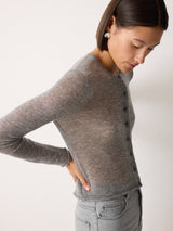 Tissue Wool Cardigan | Grey
