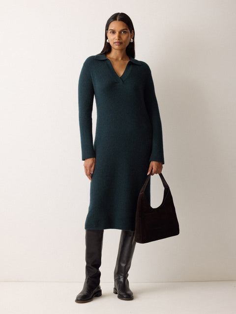 Wool Blend Collar Dress