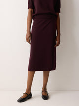 Fine Merino Wrap Skirt | Burgundy