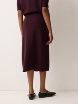 Fine Merino Wrap Skirt | Burgundy