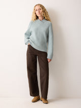 Fishermans Rib Cocoon Jumper | Blue