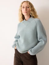 Fishermans Rib Cocoon Jumper | Blue