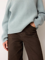 Fishermans Rib Cocoon Jumper | Blue