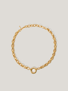 Round Link Chain Necklace | Gold