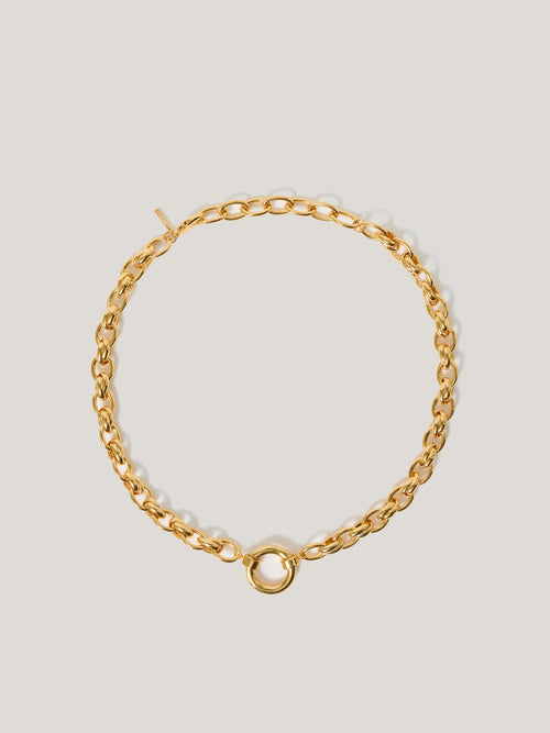 Round Link Chain Necklace | Gold