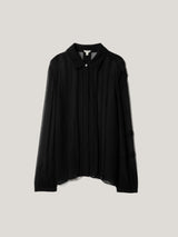 Pintuck Georgette Shirt | Black