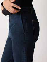 Denim Tailored Bootleg Trouser | Indigo