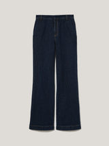 Denim Tailored Bootleg Trouser | Indigo