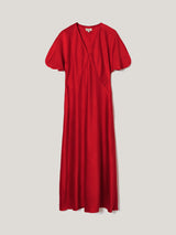 Satin Bias Cut Dress | Red