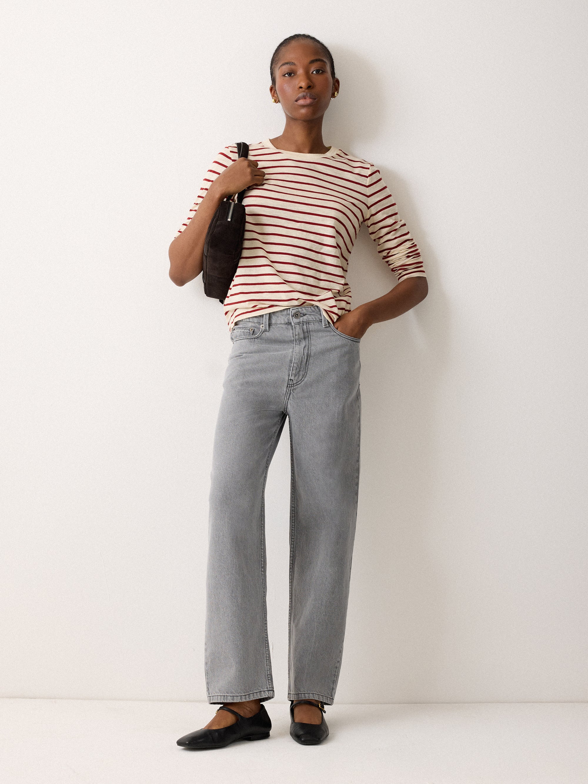 jigsaw Carter Straight Leg Jean Grey Outlet Online Black Friday