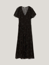 Wheat Flower Ruched Bias Dress | Brown