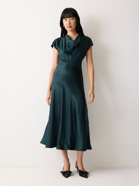 Textured Cowl Neck Dress