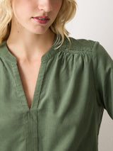 Baby Cord Long Sleeve Top | Green