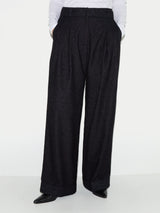 Stanley Flecked Belted Trouser | Navy