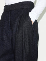 Stanley Flecked Belted Trouser | Navy