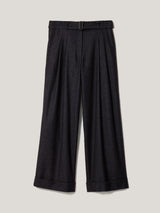 Stanley Flecked Belted Trouser | Navy