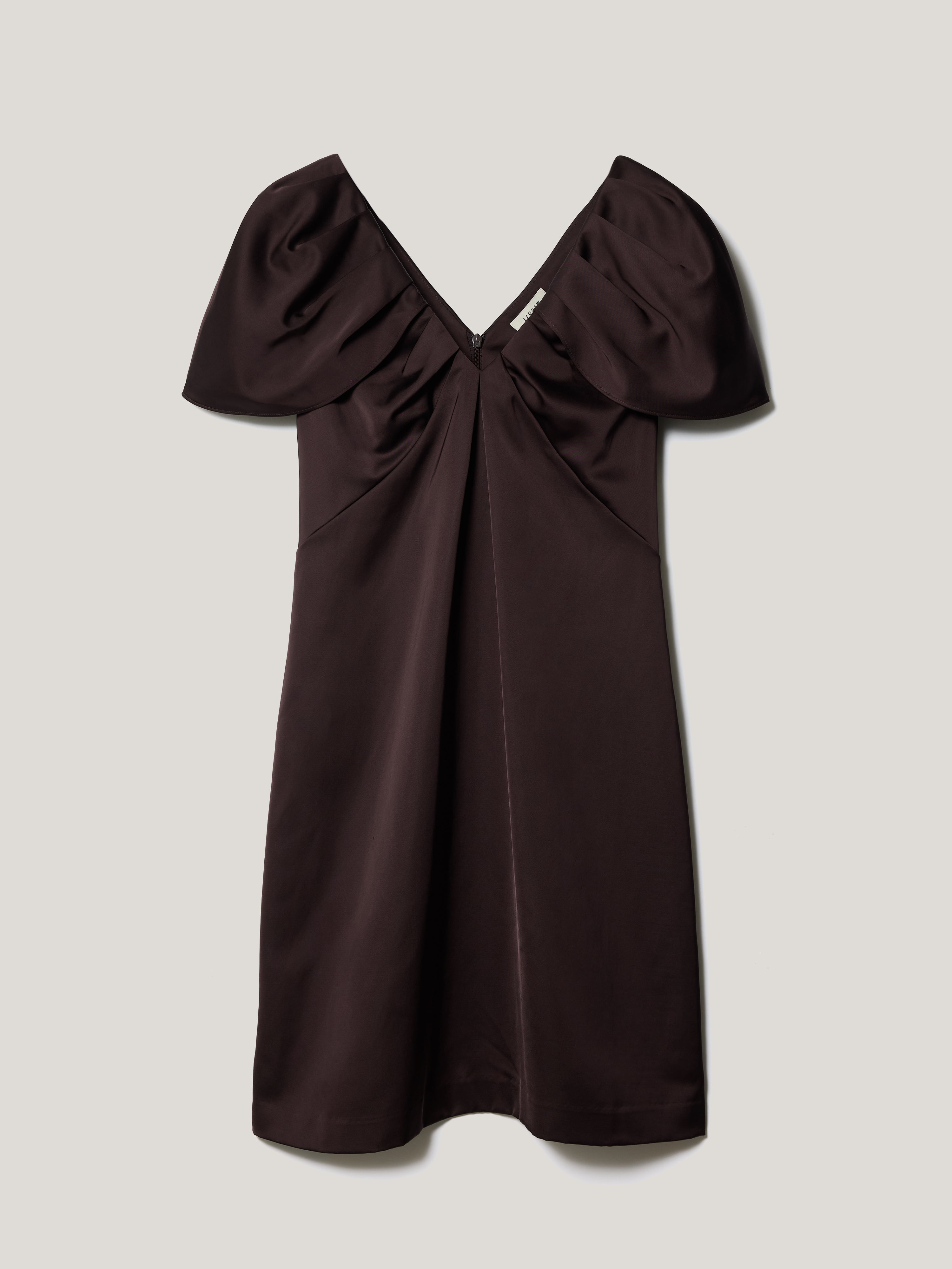 Heavy Satin V Neck Mini Dress | Purple – Jigsaw