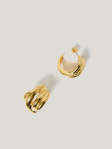 Twisted Dome Hoop Earring | Gold