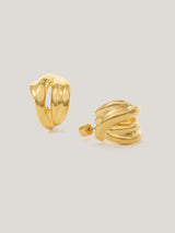 Twisted Dome Hoop Earring | Gold