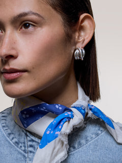 Twisted Dome Hoop Earring | Silver