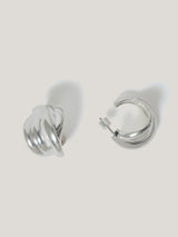 Twisted Dome Hoop Earring | Silver