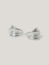 Twisted Dome Hoop Earring | Silver