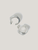 Twisted Dome Hoop Earring | Silver