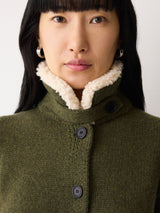 Sherpa Collar Cardigan | Khaki