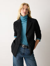 Crepe Ponte Cinch Jacket | Black