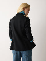 Crepe Ponte Cinch Jacket | Black