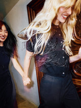 Feather Embellished Cardigan | Black