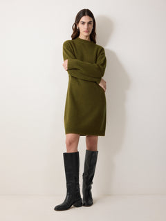 Knitted Mini Jumper Dress | Green Jigsaw Knitted Mini Jumper Dress | Green Jigsaw