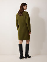 Knitted Mini Jumper Dress | Green