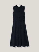 Embellished Knitted Dress | Navy