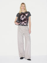 Antique Floral Print T-shirt | Grey