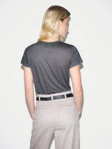 Antique Floral Print T-shirt | Grey