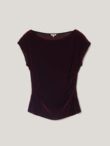 Velvet Gathered Top | Purple