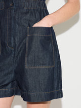 Denim Lyocell Playsuit | Indigo