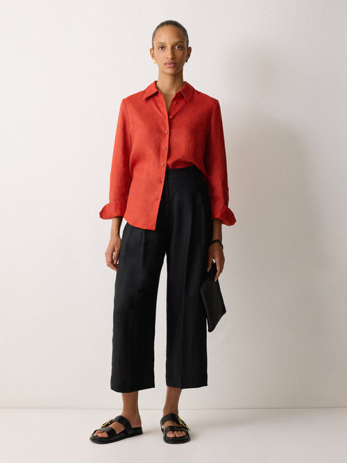 Classic Linen Shirt | Orange