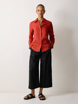 Classic Linen Shirt | Orange