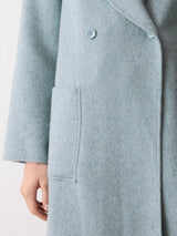 Double Faced Shawl Midi Coat | Blue