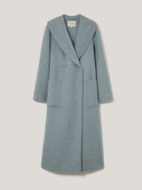 Double Faced Shawl Midi Coat | Blue