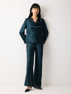 Satin Bias Trouser | Green