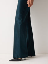 Satin Bias Trouser | Green