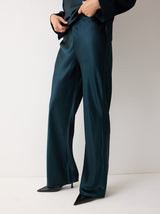 Satin Bias Trouser | Green